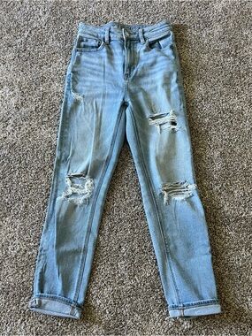 American Eagle Outfitters Light Blue Distressed Boyfriend Jeans